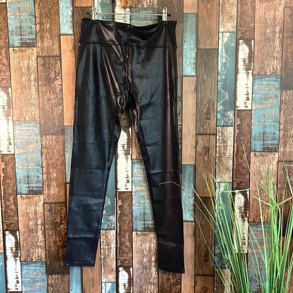 Ginasy black faux leather pleather ankle leggings - Picture 14 of 16